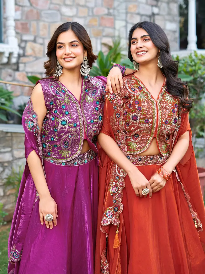 Beautiful Sharara Skirt Lahenga Outfits - Image 1 in Surat